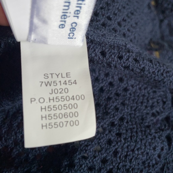 Lucky Brand navy blue open knit crew sweater NWT - Picture 12 of 12